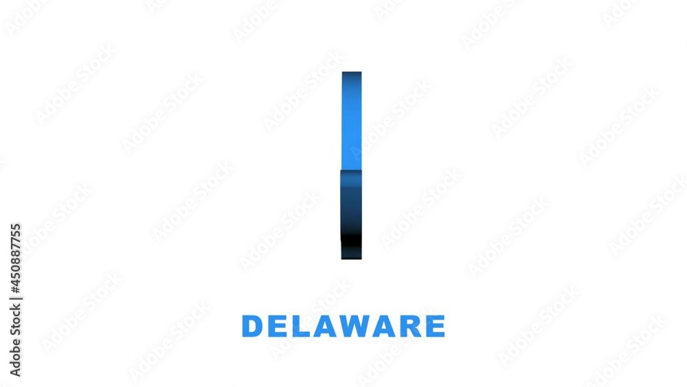Delaware state map outline animation. Motion graphics. Delaware state map outline animation. Motion graphics.