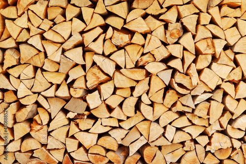 Prepared firewood for the winter heating season.