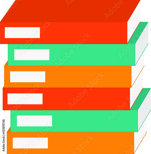set of books, stack of colorful books