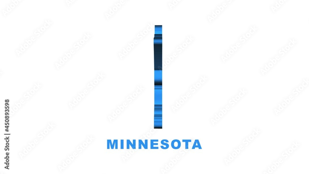 Line animated map showing the state of Minnesota from the united state of america. Motion graphics.