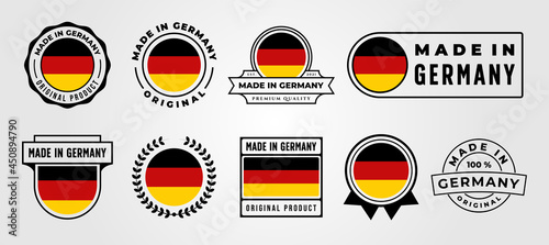 set of vector made in germany label badge symbol illustration design, made in germany bundle logo design