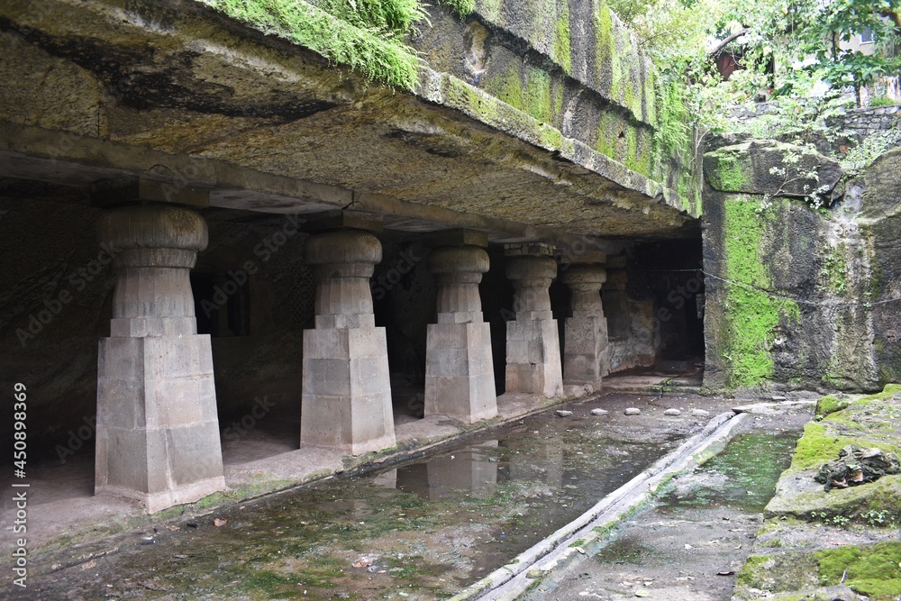 Fototapeta premium ancient 1500 years old buddhist jogeshwai caves in mumbai,maharastra,india,asia