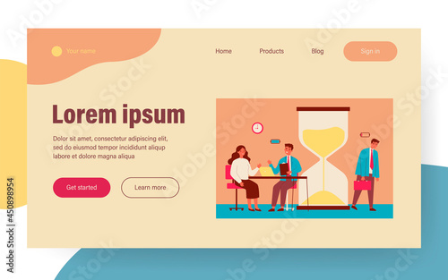 Low and high energy for work. Cheerful effective employees, exhausted worker flat vector illustration. Burnout, efficiency concept for banner, website design or landing web page
