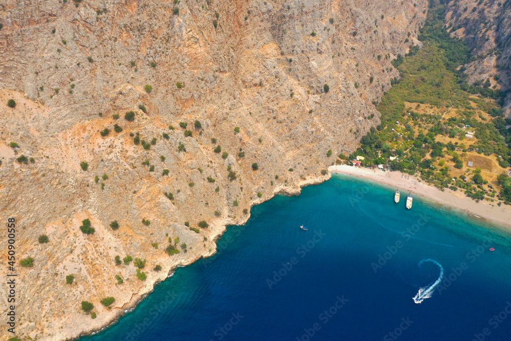 aerial view of butterfly valley in fethiye, turkey