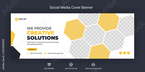 Creative corporate business marketing social media Facebook cover banner post template	