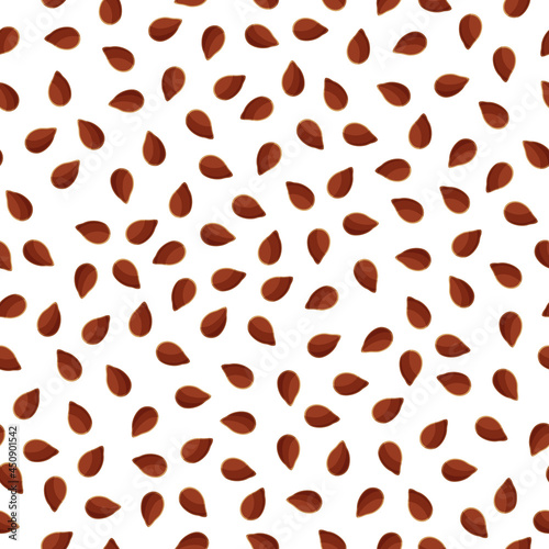 Flax vector cartoon seamless pattern for template farmer market design, label and packing.