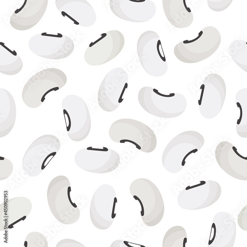 Black eyed peas beans vector cartoon seamless pattern for template farmer market design, label and packing.