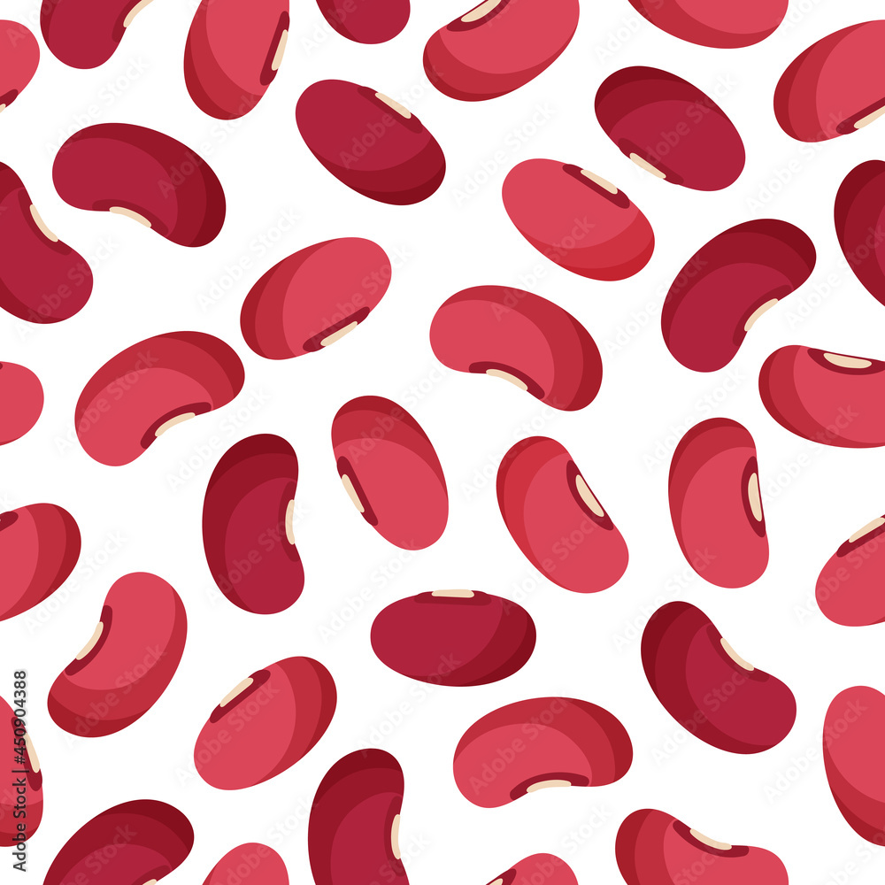 Kidney beans vector cartoon seamless pattern for template farmer market design, label and packing. Kidney beans vector cartoon seamless pattern for template farmer market design, label and packing.