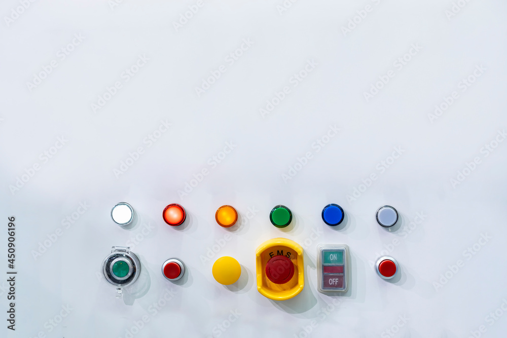 Various electric power control push button switch and status lamp ...