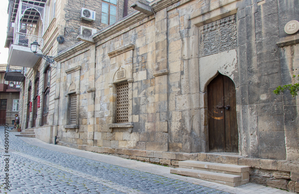 Medieval buildings in Azerbaijan. Sheikh Ibrahim Mosque in Icherisheher - Baku