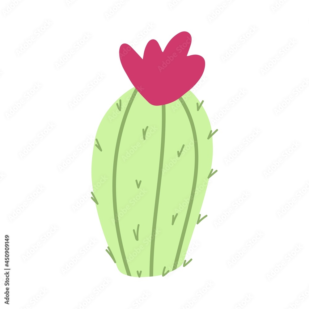 Vector illustration of cactus in cartoon hand drawn naive scandinavian style for baby apparel, textile and product design, wallpaper, wrapping paper, card, scrapbooking Vector illustration of cactus in cartoon hand drawn naive scandinavian style for baby apparel, textile and product design, wallpaper, wrapping paper, card, scrapbooking