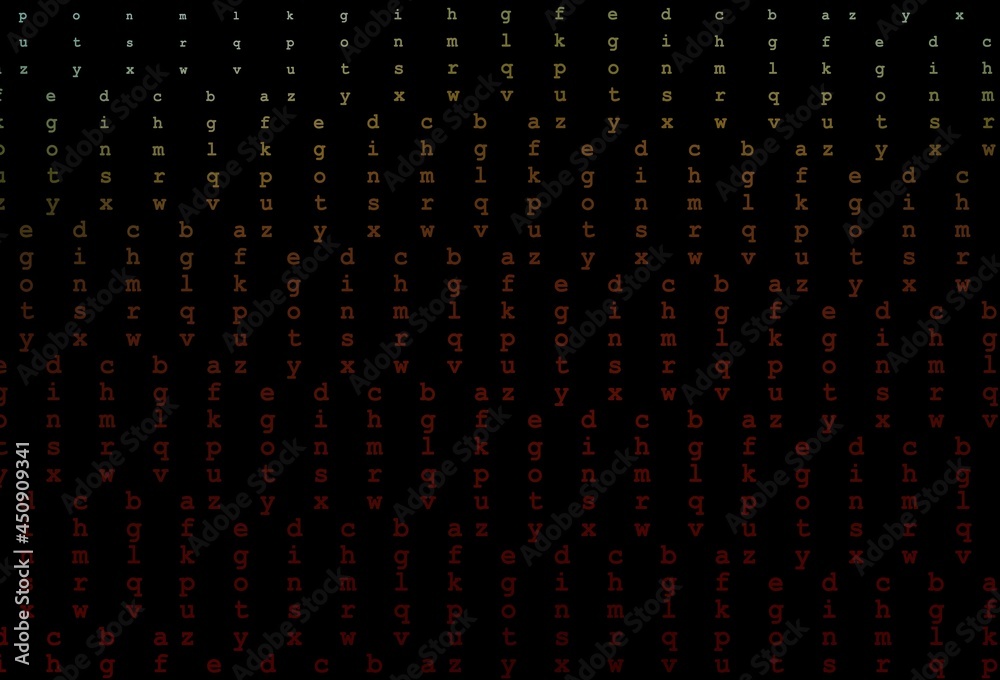 Dark green, red vector pattern with ABC symbols. Dark green, red vector pattern with ABC symbols.