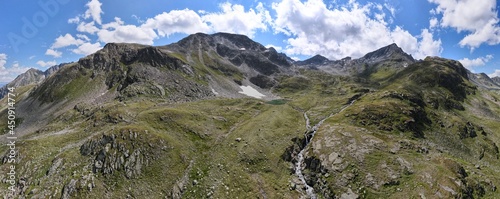 Seamless 180 degree drone photo of breathtaking view