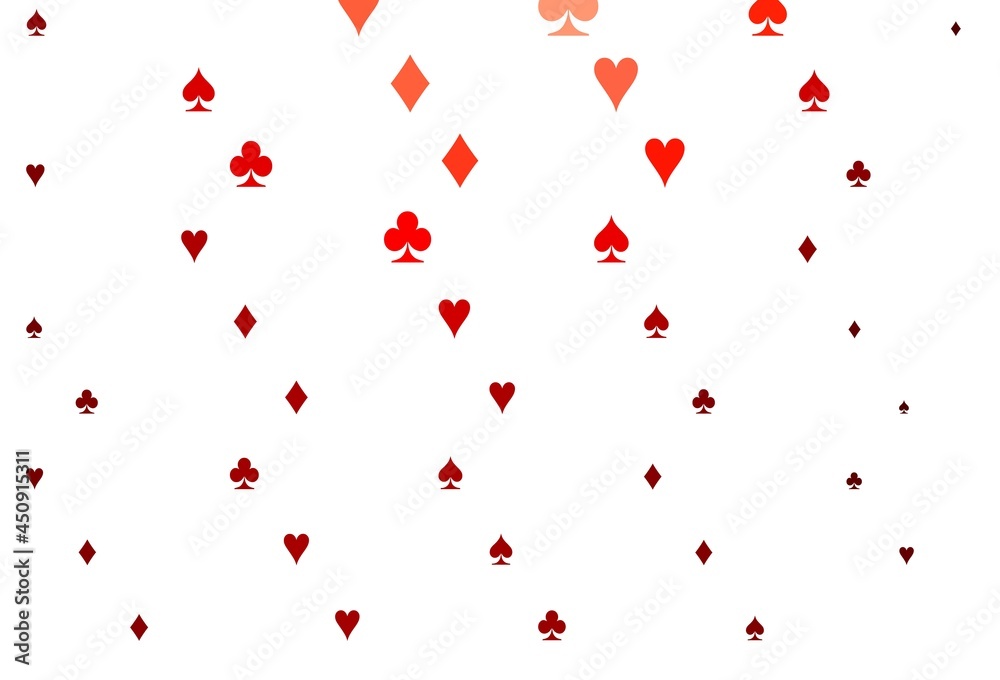 Light Red vector texture with playing cards. Light Red vector texture with playing cards.