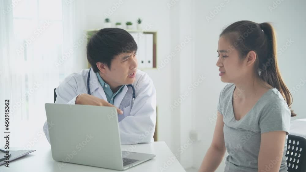 Health concept of 4k Resolution. The doctor is explaining the illness to the patient. Health concept of 4k Resolution. The doctor is explaining the illness to the patient.
