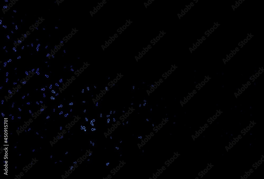 Dark blue vector pattern with gender elements.