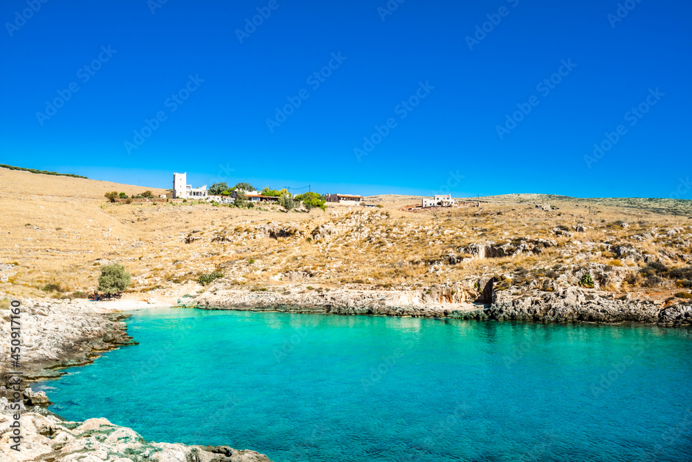 Beautifoul bay with beach at cape Tenaro in Mani Greece, Peloponnese