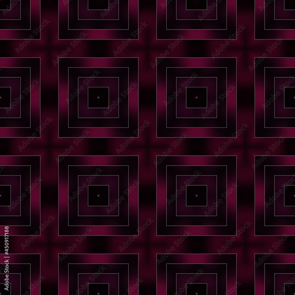 Fototapeta premium Purple and black seamless tile pattern with squares