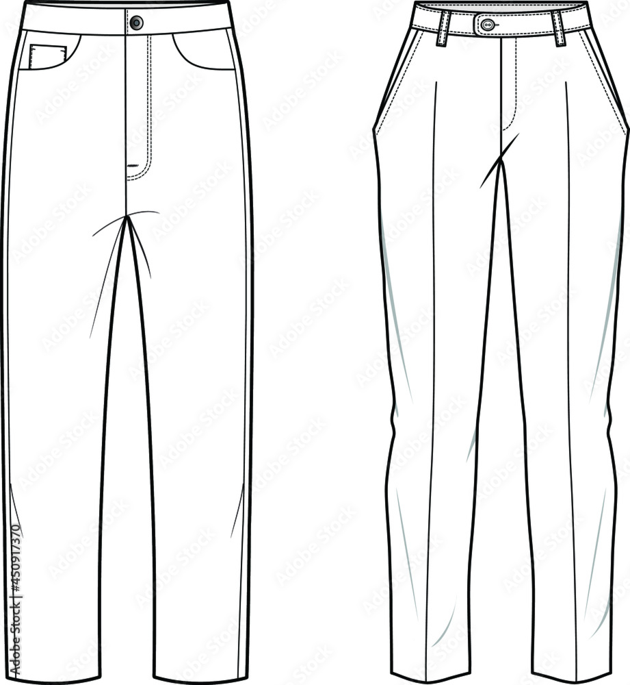 Cargo Pants Technical Fashion Illustration Jeans Pants Fashion Flat  Technical Drawing Template Pockets Front Side And Back View White Women Men  Unisex Cad Mockup Stock Illustration - Download Image Now - iStock