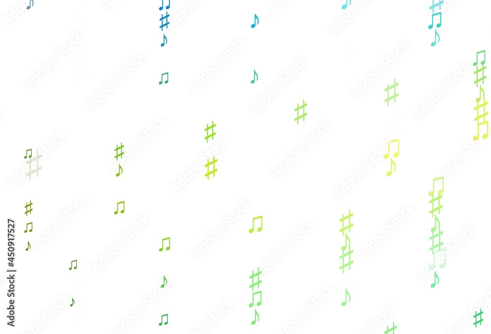 Naklejka premium Light Blue, Yellow vector template with musical symbols.