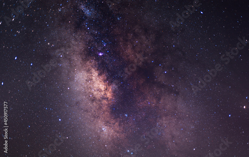 Nebula, the Milky Way, galaxies, and stars shining in the dark sky. closeup view of milky way star reduction