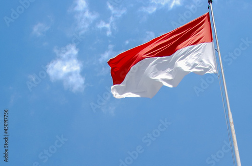 indonesian flag on the wind