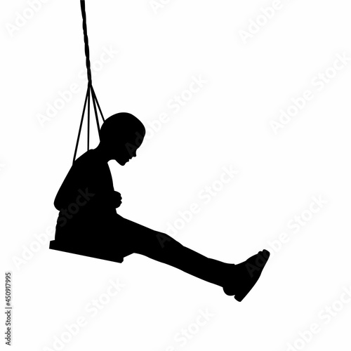 a girl swinging body silhouette vector