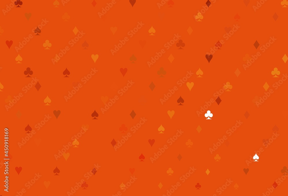 Light Orange vector texture with playing cards.