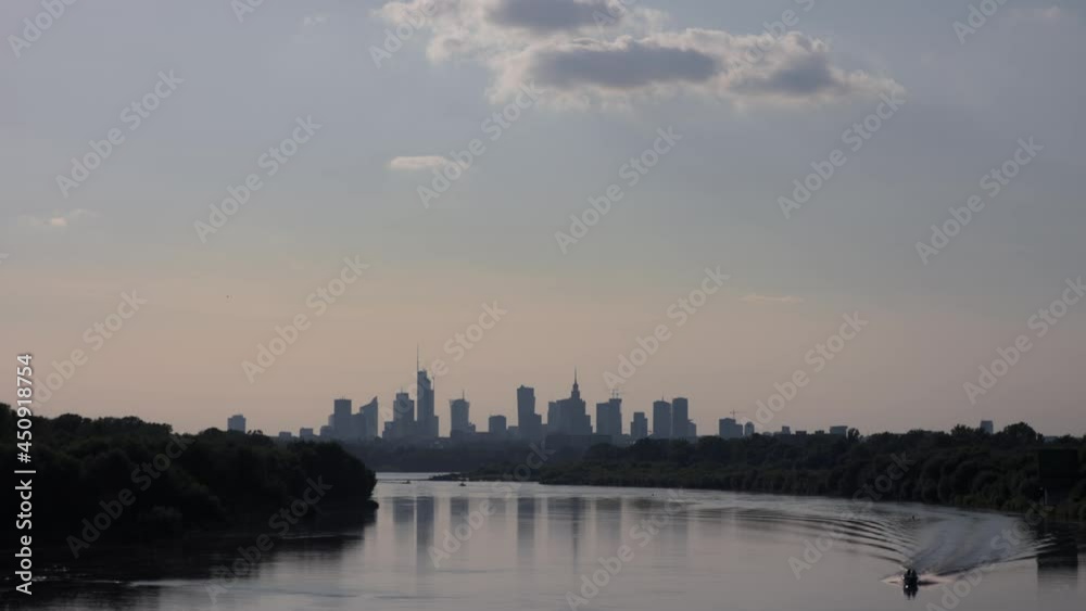 Palace of culture and science. Panorama of Warsaw.