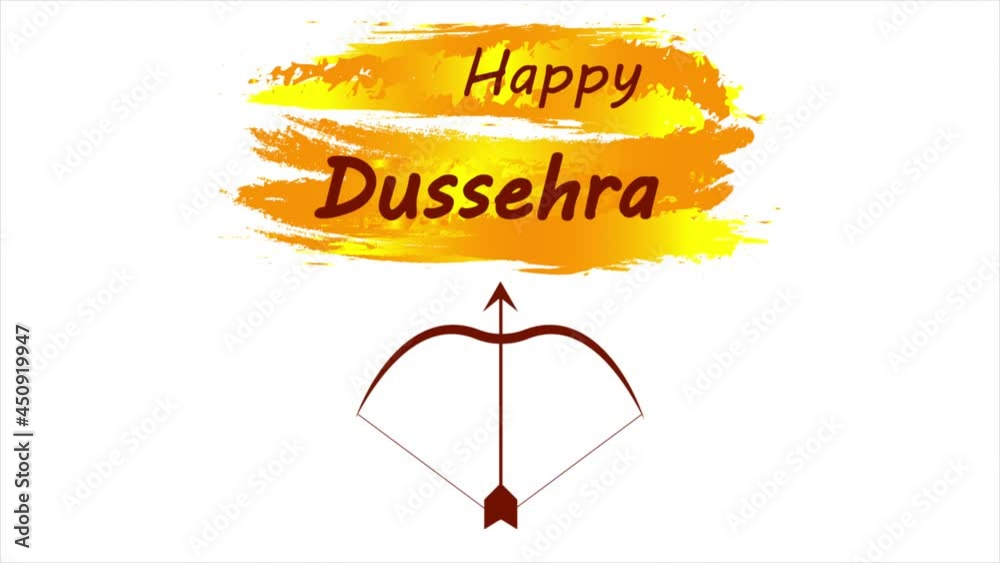 Elegant hindu banner of Dussehra festival, art video illustration.