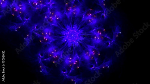Loopable abstract psychedelic motion blue and purple background