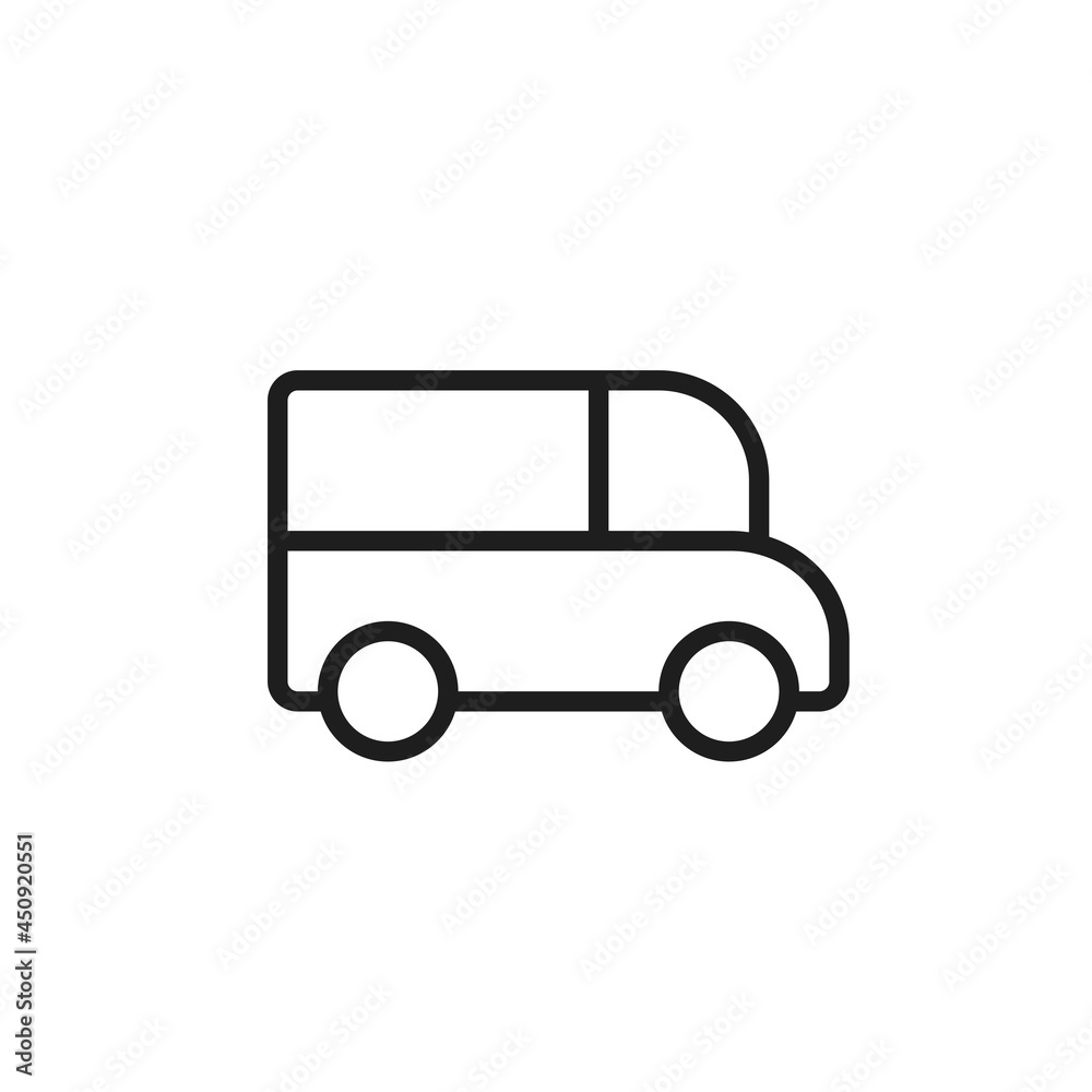 cargo bus line icon. transportation and delivery symbol. isolated vector image