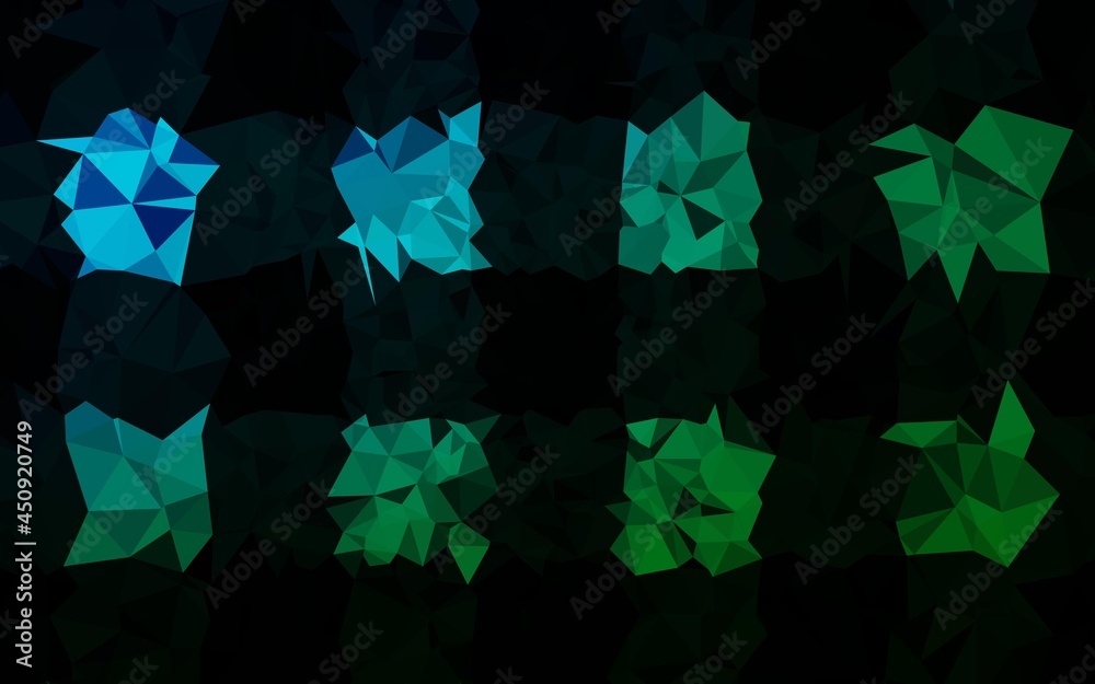 Obraz premium Dark Blue, Green vector polygonal template.