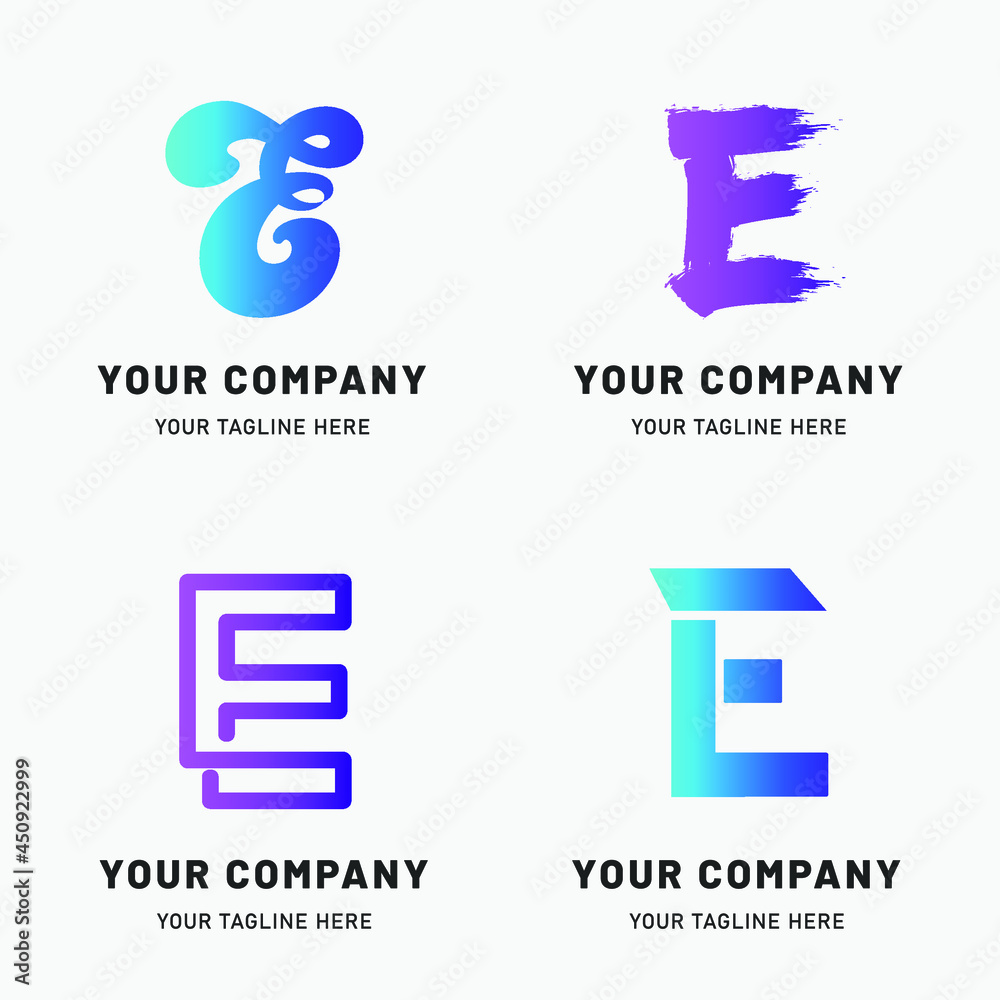 Creative Gradient E Logo Collection