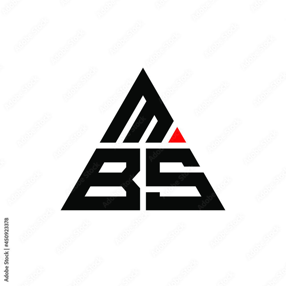 MBS triangle letter logo design with triangle shape. MBS triangle logo ...