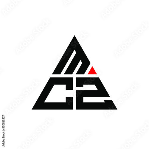 MCZ triangle letter logo design with triangle shape. MCZ triangle logo design monogram. MCZ triangle vector logo template with red color. MCZ triangular logo Simple, Elegant, and Luxurious Logo. MCZ 
 photo