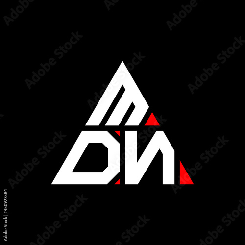 MDN triangle letter logo design with triangle shape. MDN triangle logo design monogram. MDN triangle vector logo template with red color. MDN triangular logo Simple, Elegant, and Luxurious Logo. MDN 
 photo