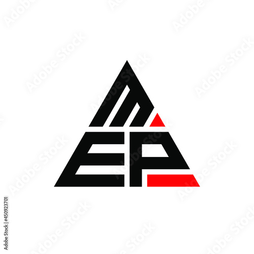MEP triangle letter logo design with triangle shape. MEP triangle logo design monogram. MEP triangle vector logo template with red color. MEP triangular logo Simple, Elegant, and Luxurious Logo. MEP 
 photo