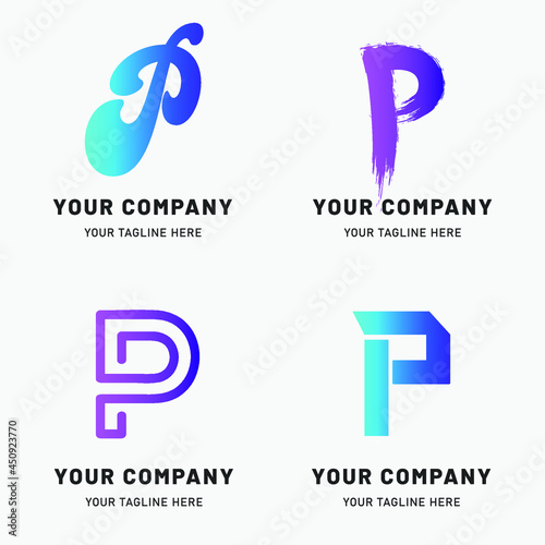Creative Gradient P Logo Collection