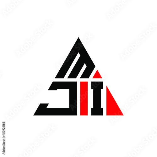 MJI triangle letter logo design with triangle shape. MJI triangle logo design monogram. MJI triangle vector logo template with red color. MJI triangular logo Simple, Elegant, and Luxurious Logo. MJI 
 photo