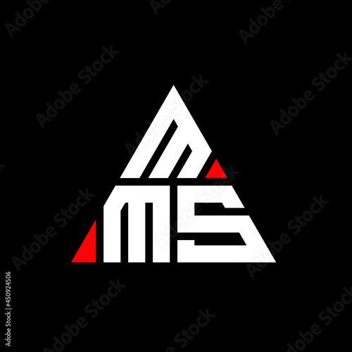 MMS triangle letter logo design with triangle shape. MMS triangle logo design monogram. MMS triangle vector logo template with red color. MMS triangular logo Simple, Elegant, and Luxurious Logo. MMS 
 photo