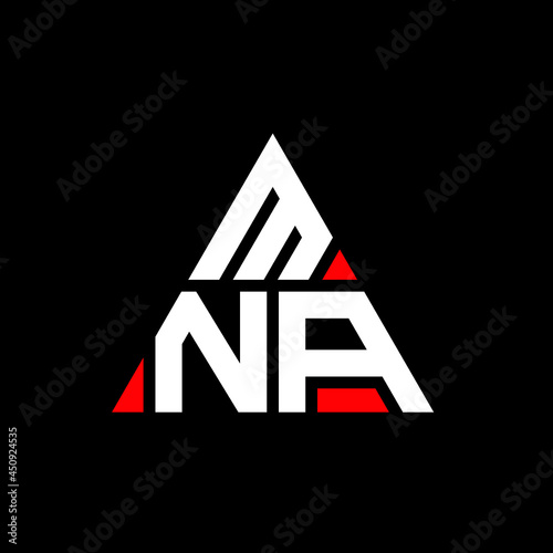 MNA triangle letter logo design with triangle shape. MNA triangle logo design monogram. MNA triangle vector logo template with red color. MNA triangular logo Simple, Elegant, and Luxurious Logo. MNA
 