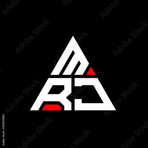 MRJ triangle letter logo design with triangle shape. MRJ triangle logo design monogram. MRJ triangle vector logo template with red color. MRJ triangular logo Simple, Elegant, and Luxurious Logo. MRJ 
 photo