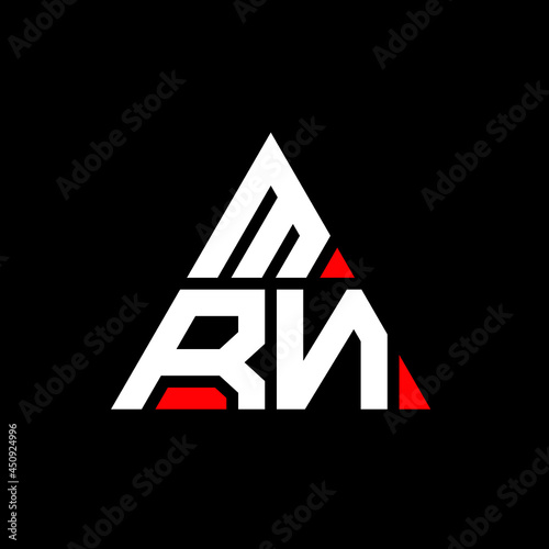 MRN triangle letter logo design with triangle shape. MRN triangle logo design monogram. MRN triangle vector logo template with red color. MRN triangular logo Simple, Elegant, and Luxurious Logo. MRN 
 photo