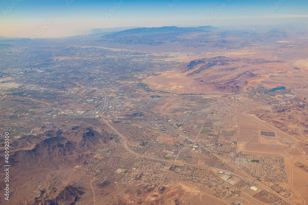 Aerial view of the famous Las Vegas cityscape Aerial view of the famous Las Vegas cityscape