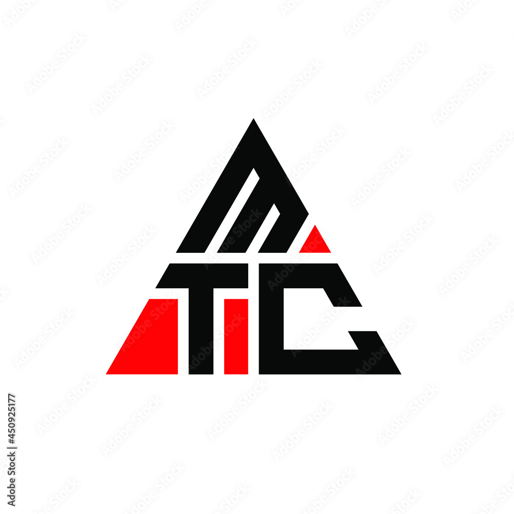 MTC triangle letter logo design with triangle shape. MTC triangle logo
