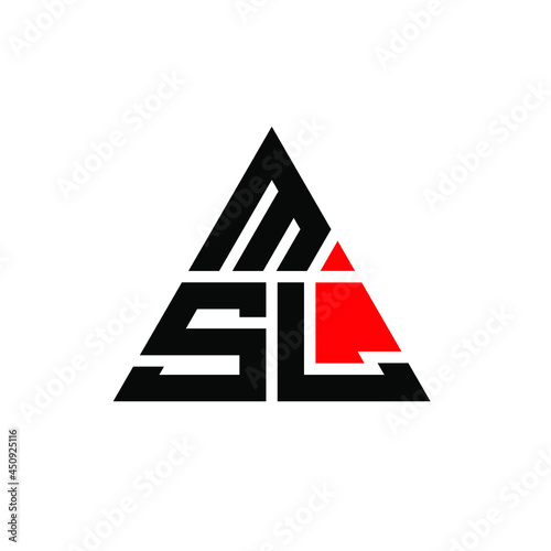 MSL triangle letter logo design with triangle shape. MSL triangle logo design monogram. MSL triangle vector logo template with red color. MSL triangular logo Simple, Elegant, and Luxurious Logo. MSL
  photo