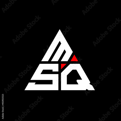 MSQ triangle letter logo design with triangle shape. MSQ triangle logo design monogram. MSQ triangle vector logo template with red color. MSQ triangular logo Simple, Elegant, and Luxurious Logo. MSQ 
 photo