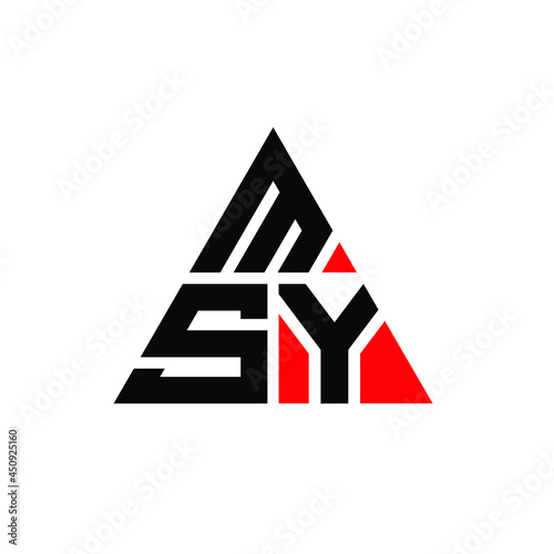 MSY triangle letter logo design with triangle shape. MSY triangle logo design monogram. MSY triangle vector logo template with red color. MSY triangular logo Simple, Elegant, and Luxurious Logo. MSY 
 photo