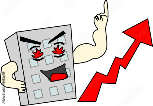 右肩上がりに上昇する会社の売上